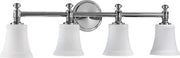 Rossington 4 Light Glass Vanity in Chrome