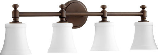 Rossington 4 Light Glass Vanity in Oiled Bronze
