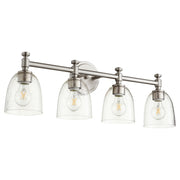Rossington 4 Light Glass Vanity in Satin Nickel