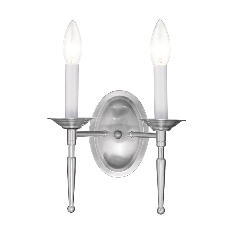 Williamsburgh 2-Light 9.5" Wall Sconce in Brushed Nickel