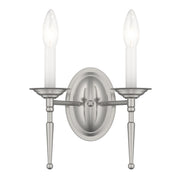 Williamsburgh 2-Light 9.5" Wall Sconce in Brushed Nickel