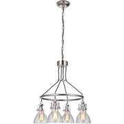 State House 4 Light 23.7" Chandelier in Polished Nickel