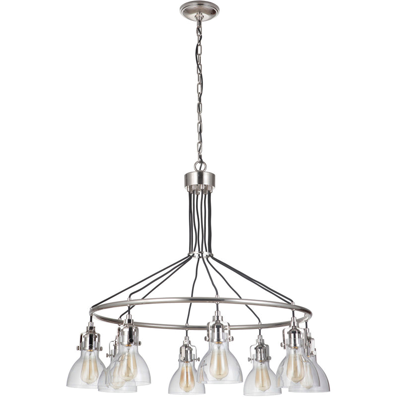 State House 8 Light 37.44" Chandelier in Polished Nickel