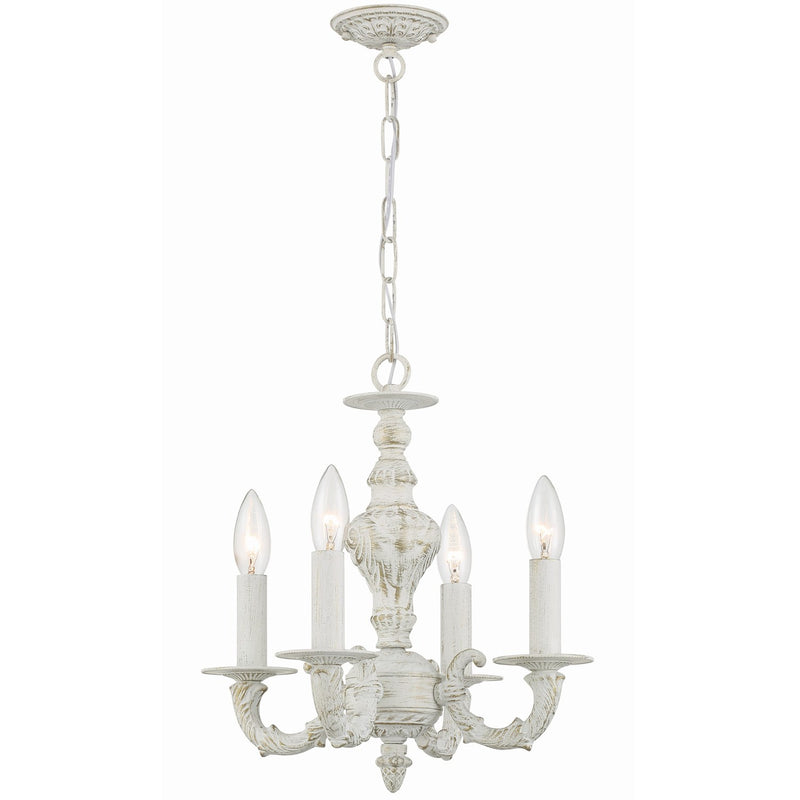 Paris Market 4 Light 13.5" Chandelier in Antique White