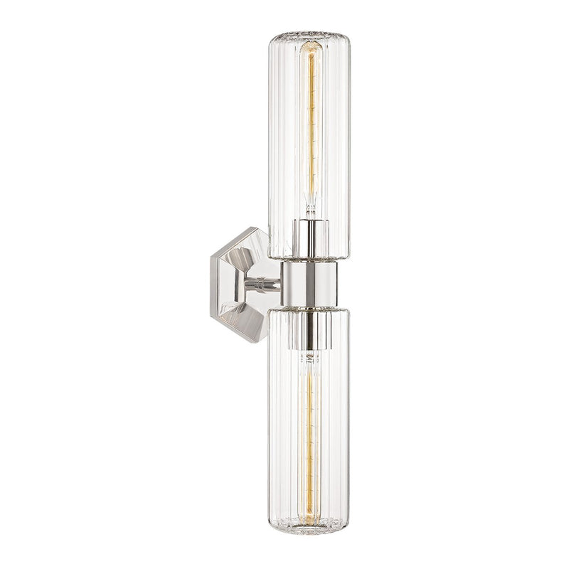 Roebling 2-Light Bath Vanity Light in Polished Nickel