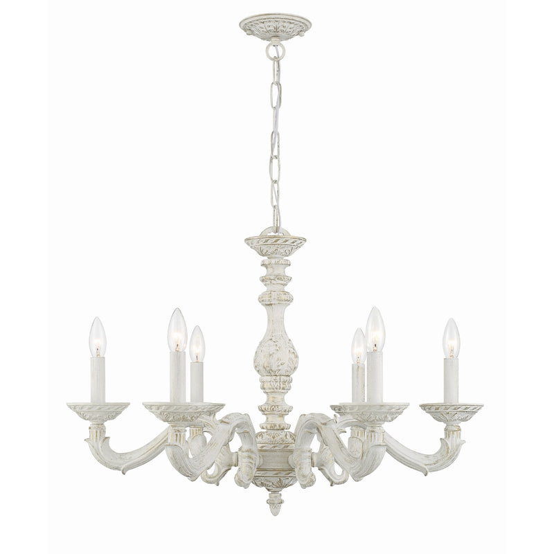 Paris Market 6 Light 28" Chandelier in Antique White