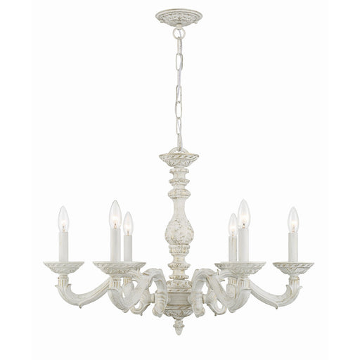 Paris Market 6 Light 28" Chandelier in Antique White
