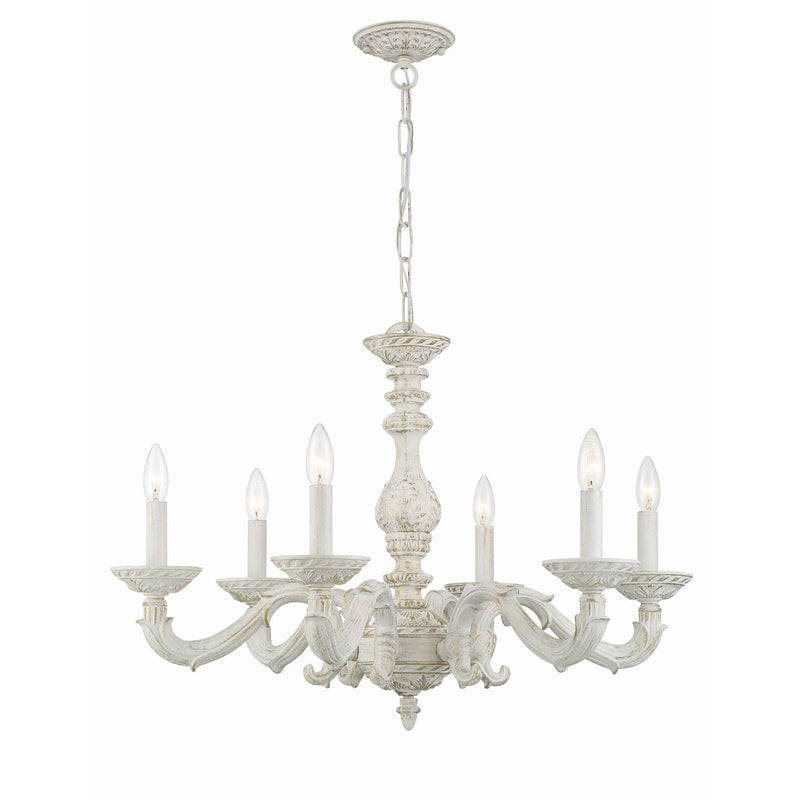 Paris Market 6 Light 28" Chandelier in Antique White