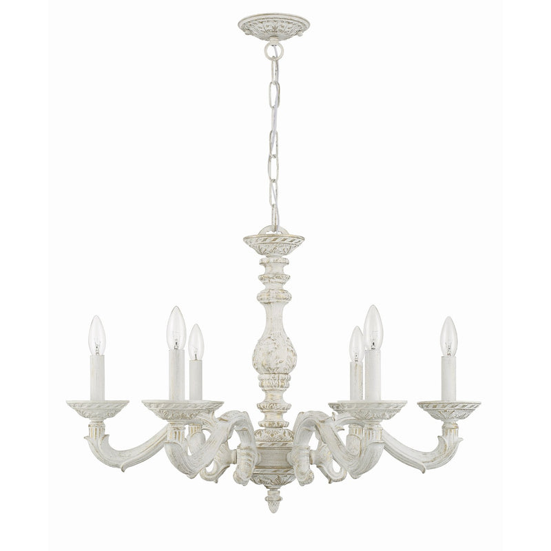 Paris Market 6 Light 28" Chandelier in Antique White