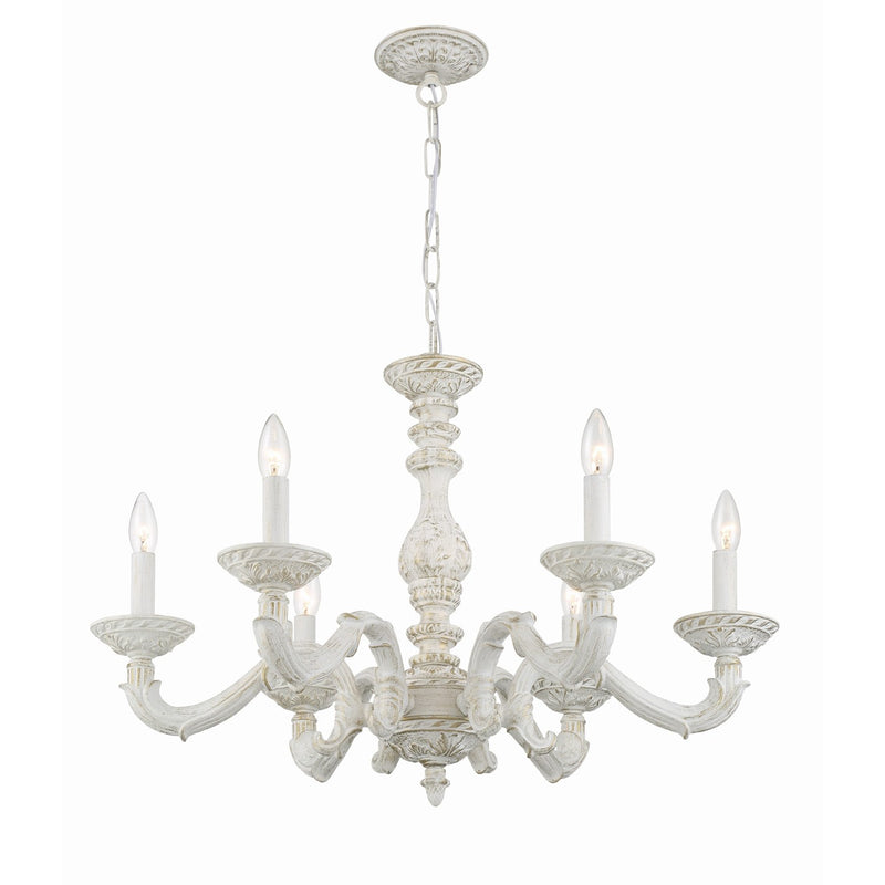 Paris Market 6 Light 28" Chandelier in Antique White