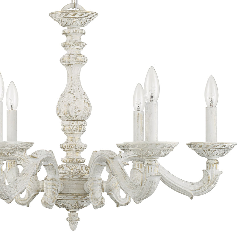 Paris Market 6 Light 28" Chandelier in Antique White