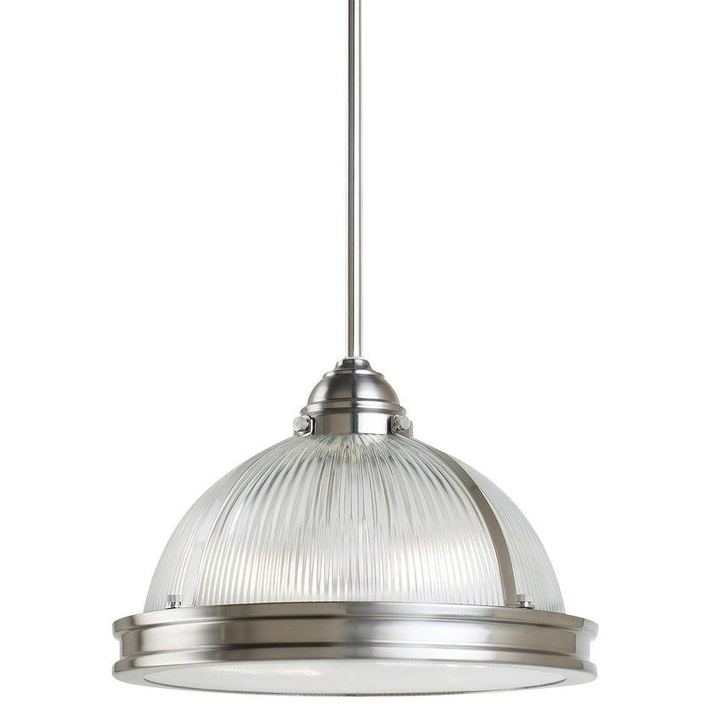 Pratt Street Prismatic 2-Light Pendant in Brushed Nickel