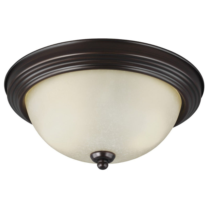 Geary 2-Light Flush Mount in Bronze