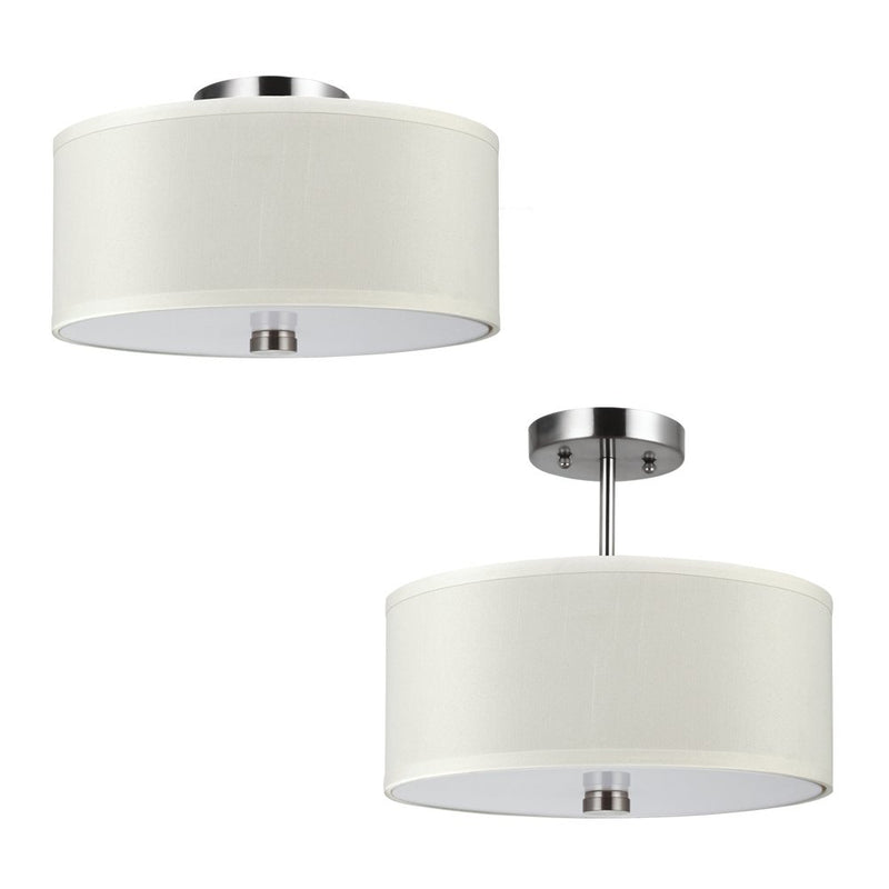 Dayna 2-Light Convertible Pendant in Brushed Nickel