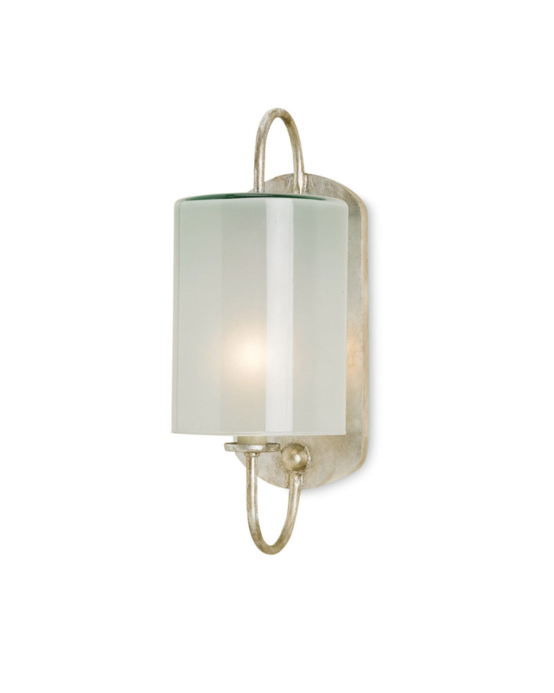 Glacier Wall Sconce in Silver Leaf / Frosted White