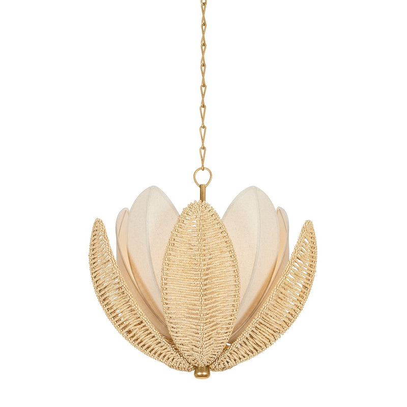 Costa Brava 5-Light Pendant in Vintage Gold Leaf