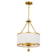 Broche 3 Light 14" Chandelier in Antique Gold
