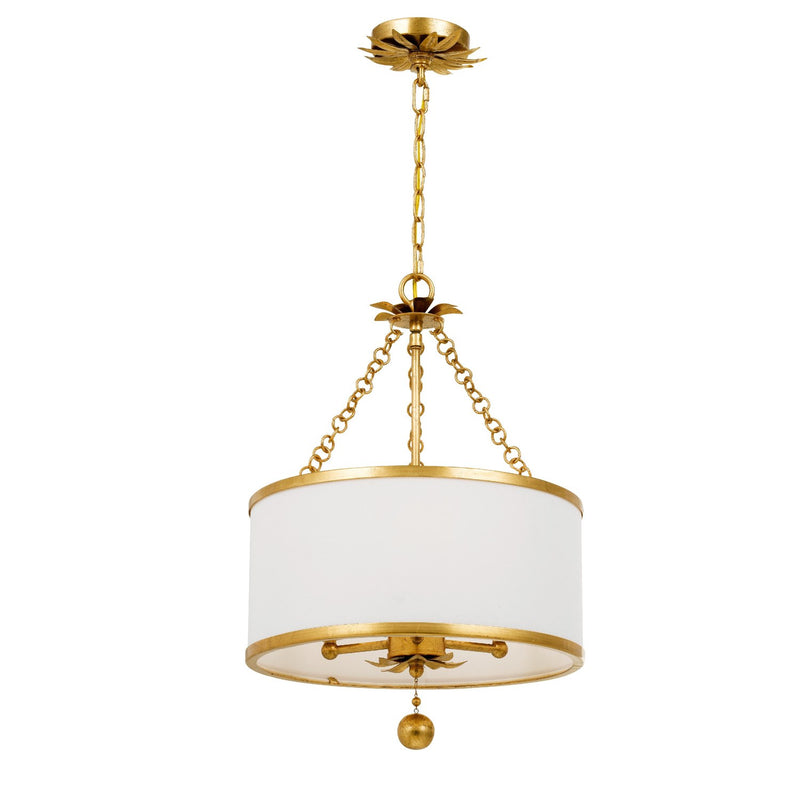 Broche 3 Light 14" Chandelier in Antique Gold