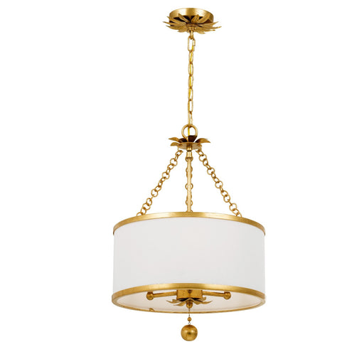 Broche 3 Light 14" Chandelier in Antique Gold