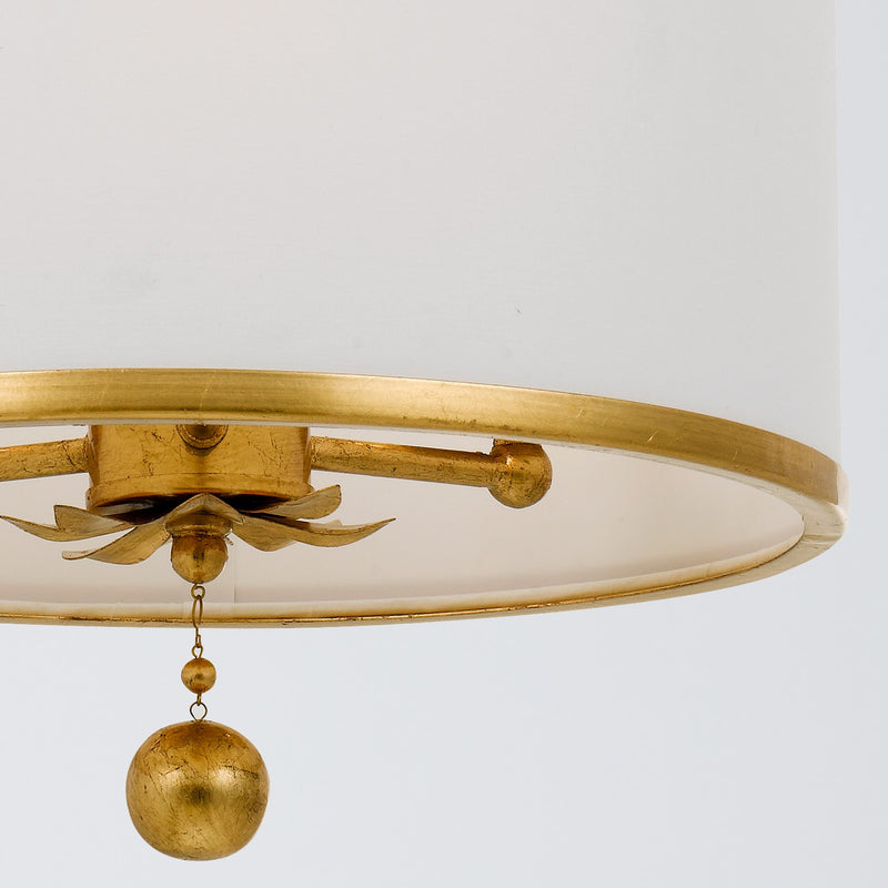 Broche 3 Light 14" Chandelier in Antique Gold