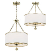 Broche 3 Light 14" Chandelier in Antique Silver