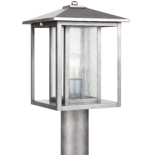 Hunnington One Light Outdoor Post Lantern in Weathered Pewter