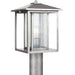 Hunnington One Light Outdoor Post Lantern in Weathered Pewter