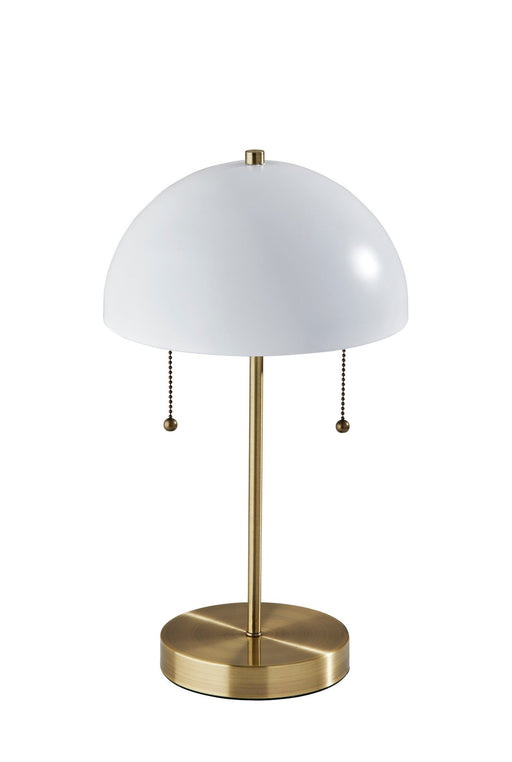 Bowie 2-Light Table Lamp in Antique Brass & White