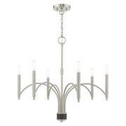 Wisteria 6-Light Chandelier in Brushed Nickel with Bronze Accents