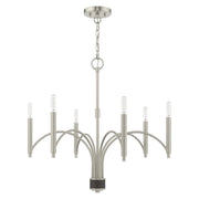 Wisteria 6-Light Chandelier in Brushed Nickel with Bronze Accents