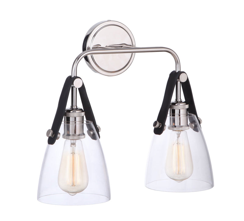 Hagen 2 Light 16" Wall Sconce in Polished Nickel