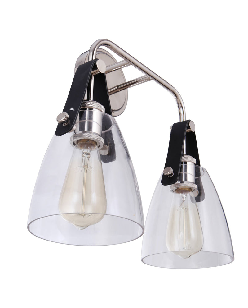 Hagen 2 Light 16" Wall Sconce in Polished Nickel
