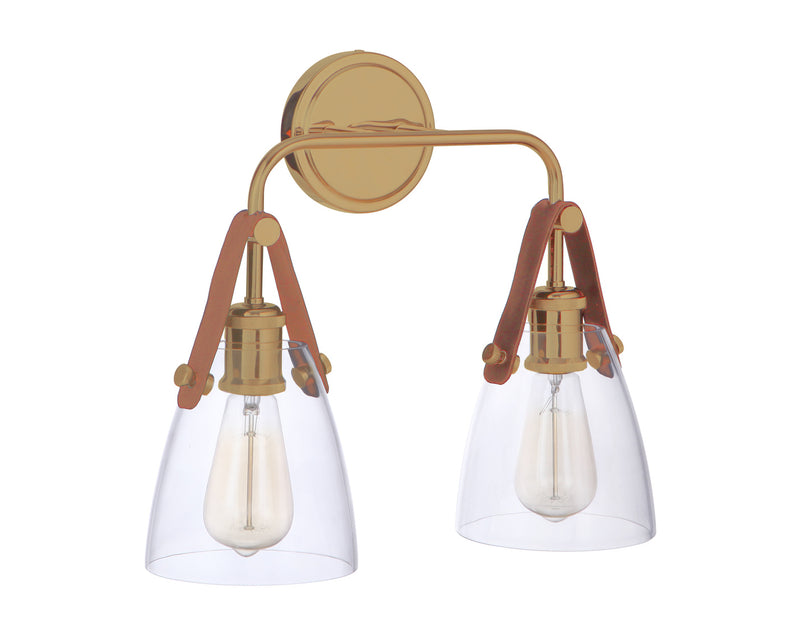 Hagen 2 Light 16" Wall Sconce in Vintage Brass