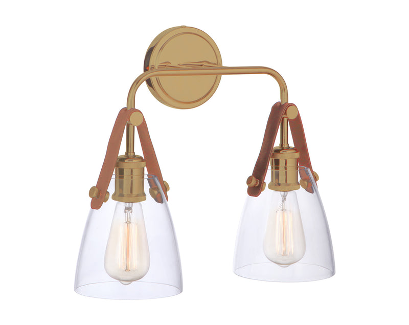 Hagen 2 Light 16" Wall Sconce in Vintage Brass