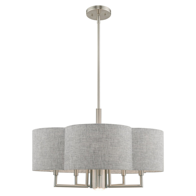 Kalmar 24" Chandelier with Downlight in Brushed Nickel