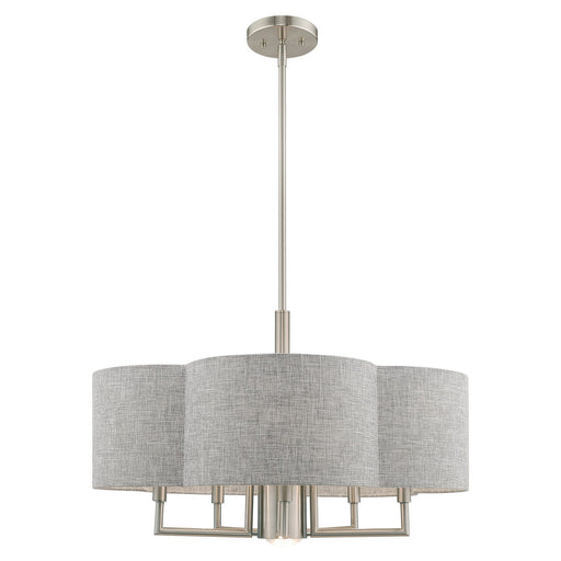 Kalmar 24" Chandelier with Downlight in Brushed Nickel