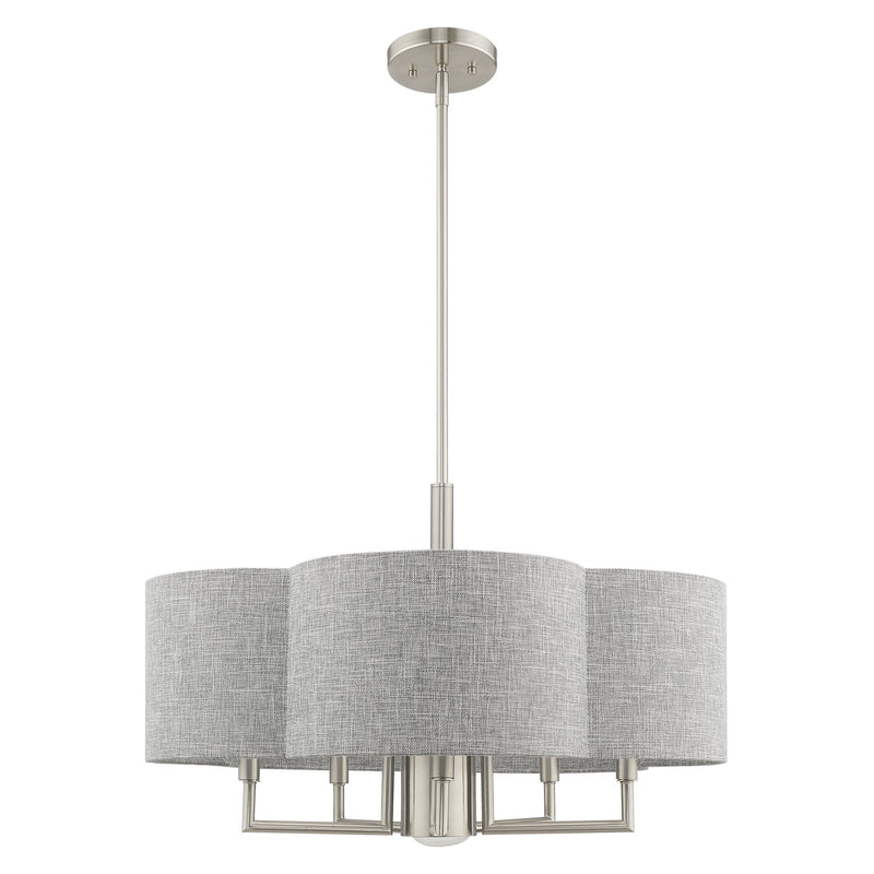 Kalmar 24" Chandelier with Downlight in Brushed Nickel