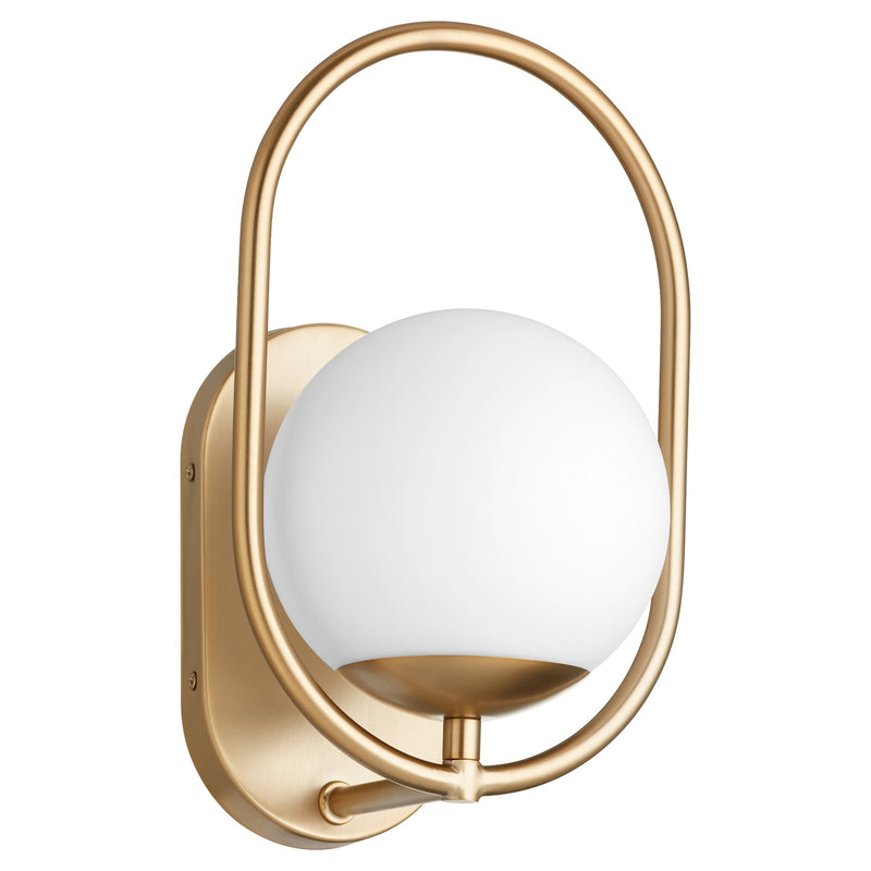Belmont 1 Light Wall Mount in Aged Brass