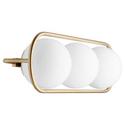 Belmont 3 Light Vanity in Aged Brass