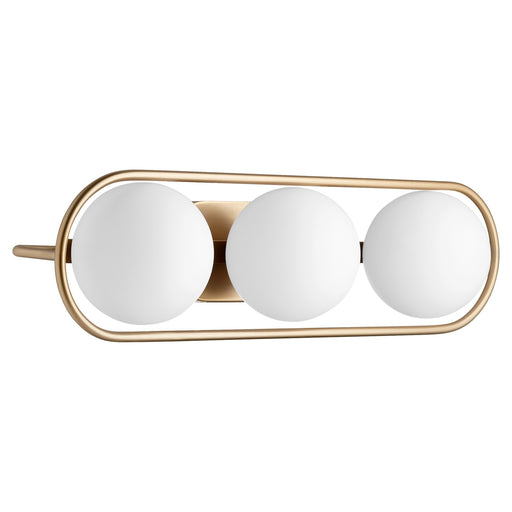 Belmont 3 Light Vanity in Aged Brass