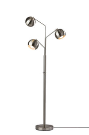 Emerson 3-Light Tree Floor Lamp in Brushed Steel