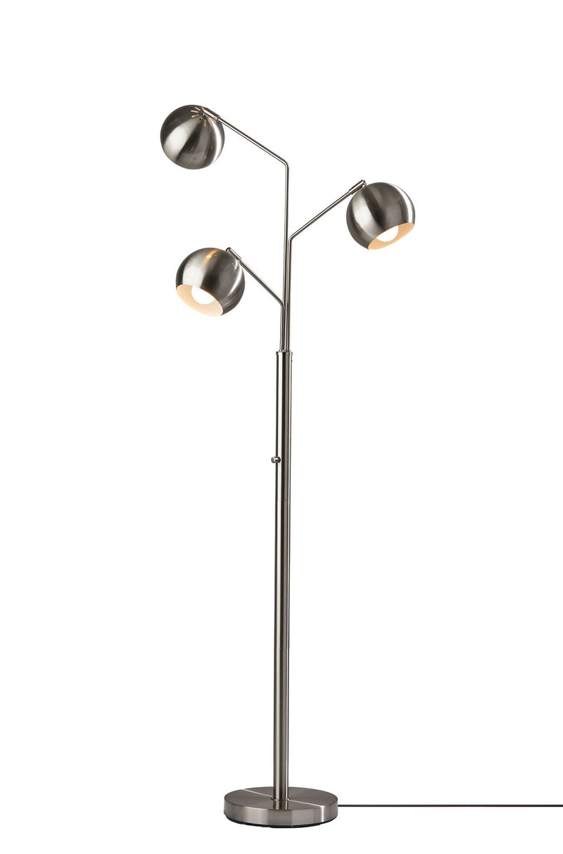 Emerson 3-Light Tree Floor Lamp in Brushed Steel