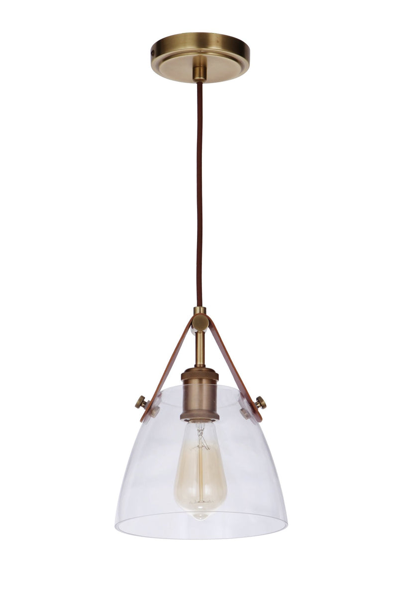 Hagen 1 Light 7.87" Pendant in Vintage Brass