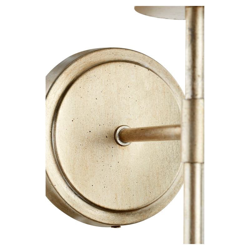 Belshaw Adjustable 1 Light Linen Shade Wall Sconce in Aged Silver Leaf