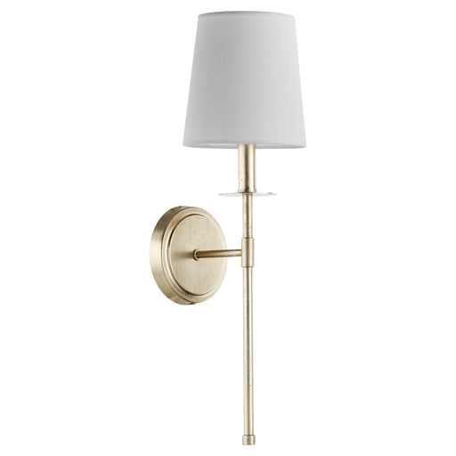 Belshaw Adjustable 1 Light Linen Shade Wall Sconce in Aged Silver Leaf