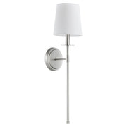 Belshaw Adjustable 1 Light Linen Shade Wall Sconce in Satin Nickel