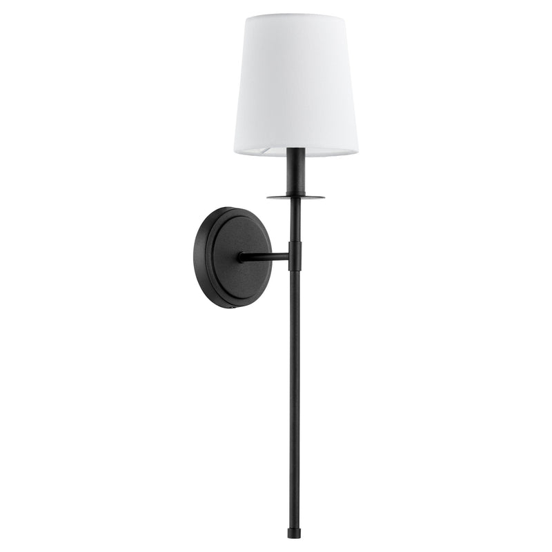Belshaw Adjustable 1 Light Linen Shade Wall Sconce in Textured Black