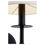 Belshaw Adjustable 1 Light Linen Shade Wall Sconce in Textured Black