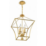 Broche 3 Light 11" Chandelier in Antique Gold