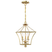Broche 3 Light 11" Chandelier in Antique Gold